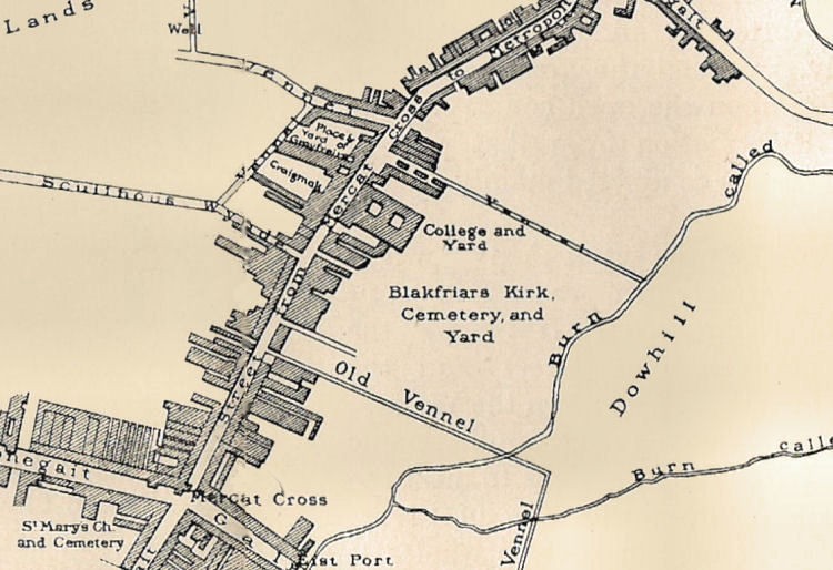 Map of High Street, Glasgow, 1547