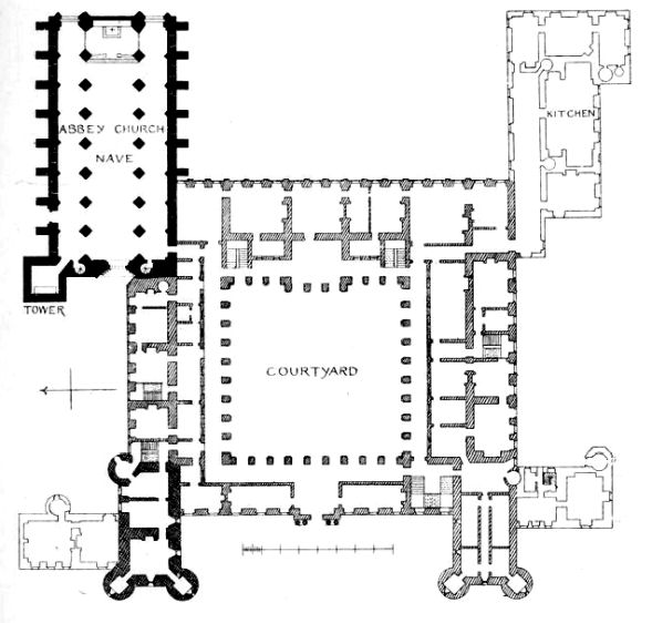 Plan of Ground floor and central courtyard of Palace of Holyroodhouse
