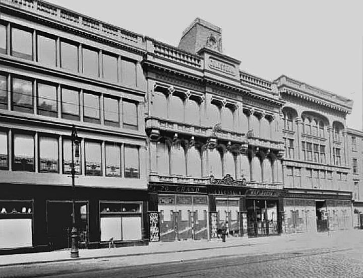 Range of iron framed buildings in Jamaica Street, centred on Grand Colosseum Warehouse