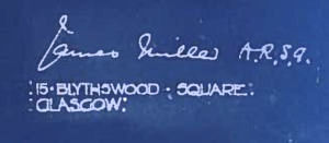 Signature of James Miller A.R.S.A, Architect, Glasgow
