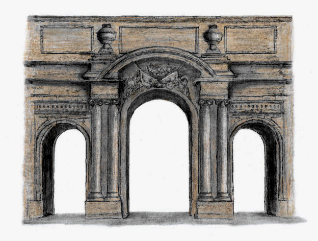 Arches at John Street connecting to rear extension of City Chambers, Glasgow 