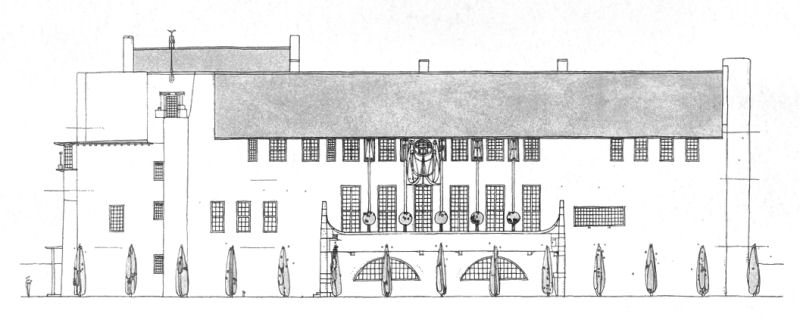 Front elevation of House for an Art Lover