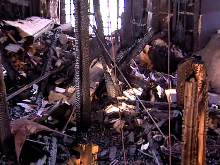 Library of Glasgow School of Art after the fire of May 2014