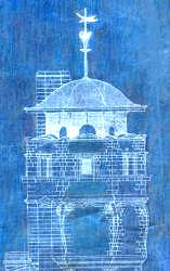 Part of architect's blueprint - Elevation to Mitchell Lane