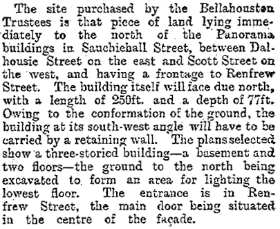 Extract from Glasgow Herald 3rd February 1897 re Glasgow School of Art