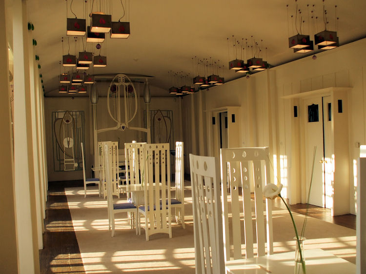 Charles Rennie Mackintosh sketch of Music Room in House for an Art Lover