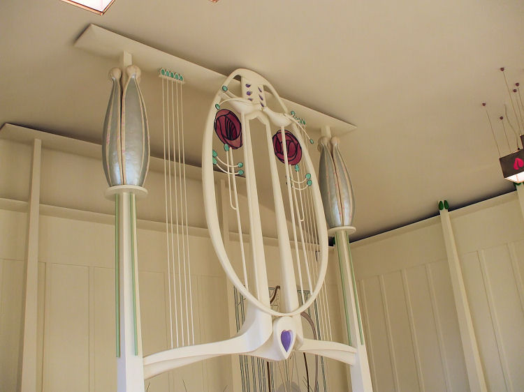 Decoration above piano in Music Room of House for an Art Lover