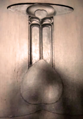 Heart motif in woodwork of Queen's Cross Church