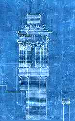 Part of architect's blueprint - East Elevation