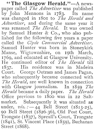 History of the Glasgow Herald newspaper