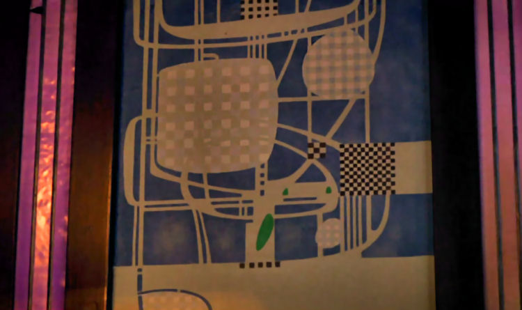 Abstract decoration featuring repetitive squares at Hill House, Helensburgh