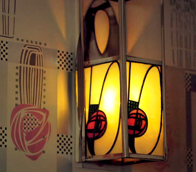 Rose and square motifs at Hill House, Helensburgh