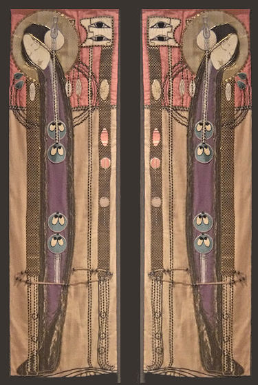 >Wall panels from bedroom at Hill House, Helensburgh