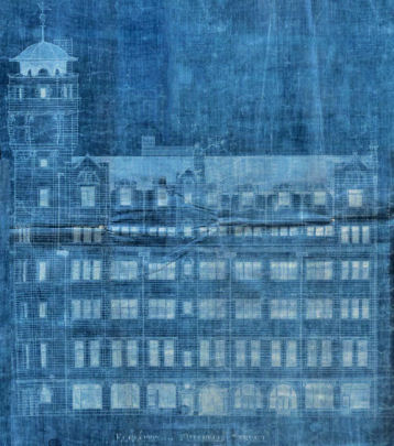 Blueprint of Glasgow Herald Building showing Elevation to  Mitchell Street  