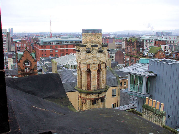 Reverse view from observation tower of Lighthouse looking back from corner of viewing deck.