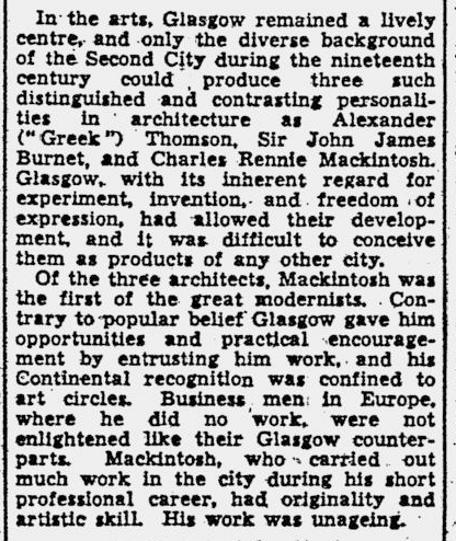Excerpt from Glasgow Herald, 25th January 1951