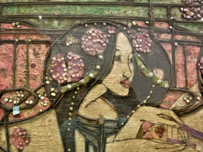 Close up views of faces featured in 'The May Queen' by Margaret Macdonald