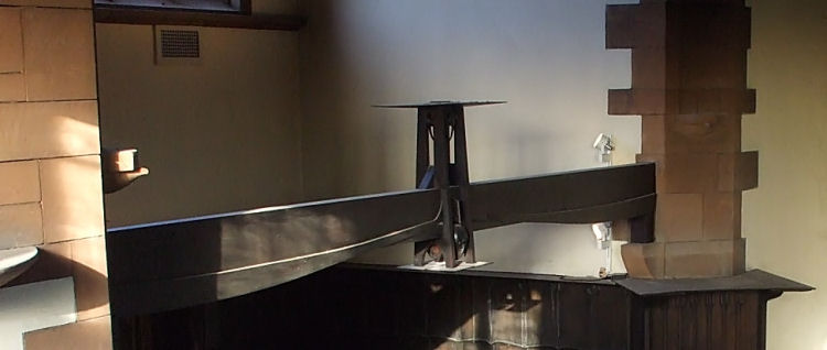 Decorated rood beam at Queen's Cross Church 