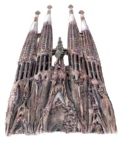 Drawing of the church of the Sagrada Familia, Barcelona, architect Antoni Gaudi