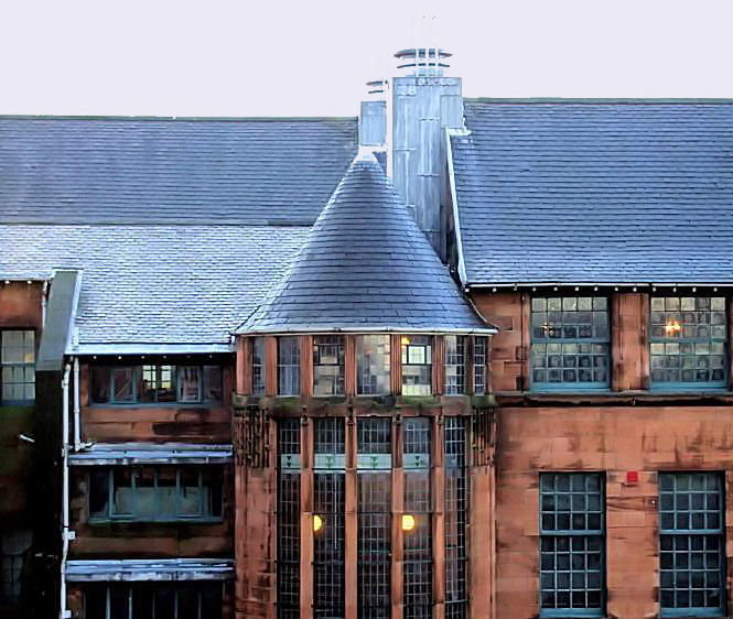 Top of eastern stair-tower at Scotland Street School