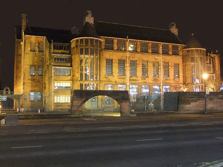 Scotland Street School at night
