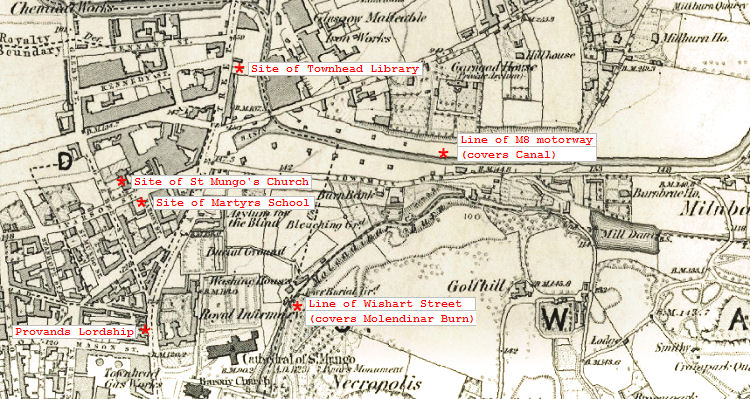 Map of Townhead, Glasgow, around the time of Mackintosh's birth in Parson Street