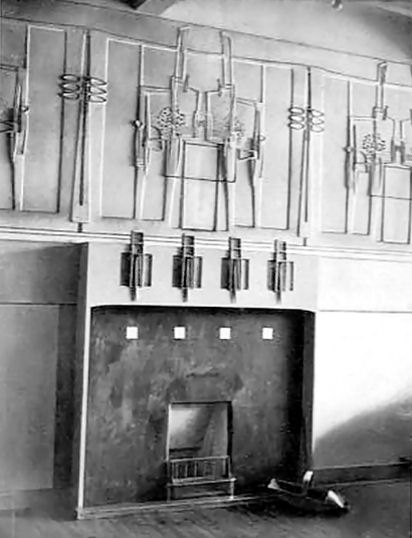 Original fireplace with plasterwork on ground floor of the Willow Tea Rooms, 1905