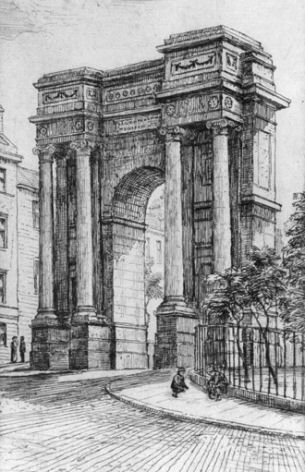 Pencil sketch of McLennan Arch