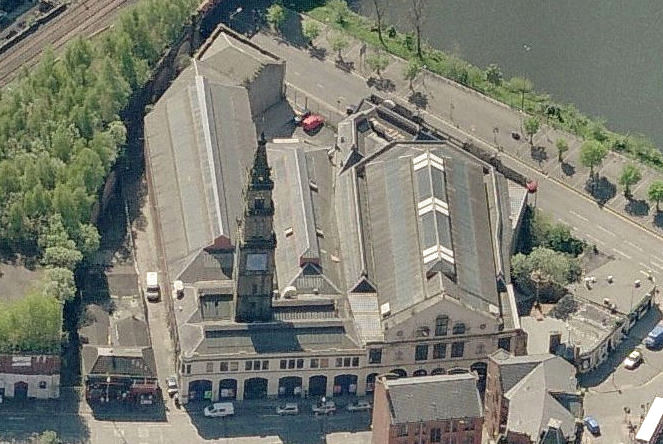Aerial view of Merchants' Steeple, Glasgow