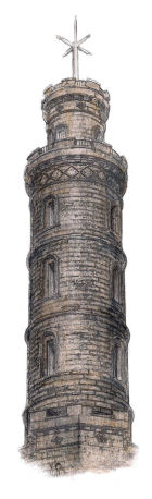 Drawing of Nelson Monument, Calton Hill, Edinburgh
