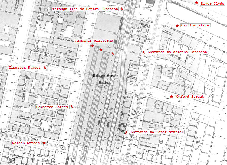 Map of later Bridge Street Station