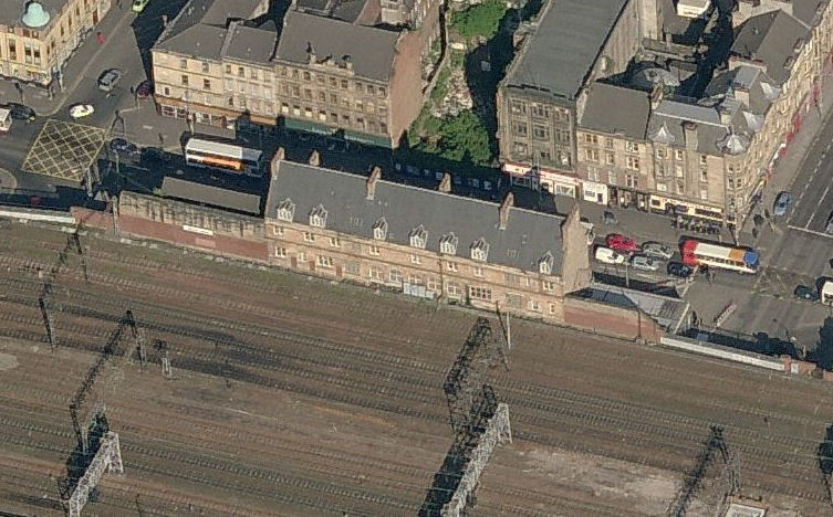 Aerial view of later Bridge Street Station