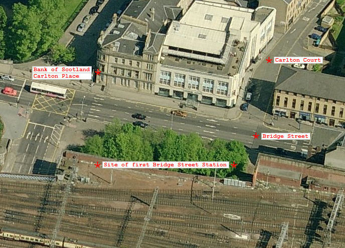 Aerial view of site of first Bridge Street Station