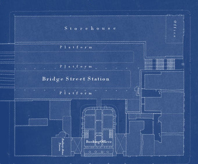 Blueprint of first Bridge Street Station