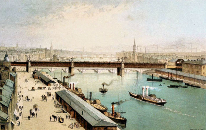 Victorian view of the Broomielaw, looking East