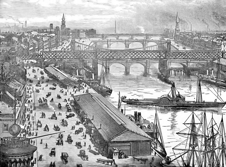 View of original railway bridge from the Broomielaw 