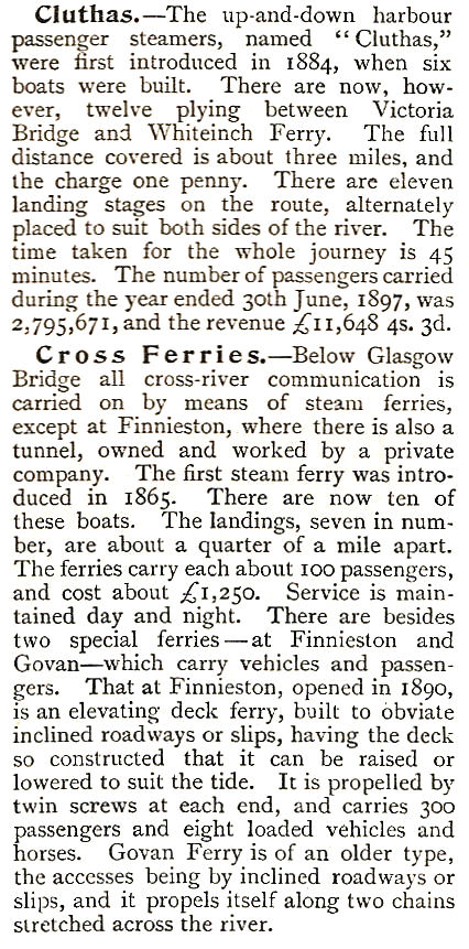 Article regarding Clyde ferries published in 1899