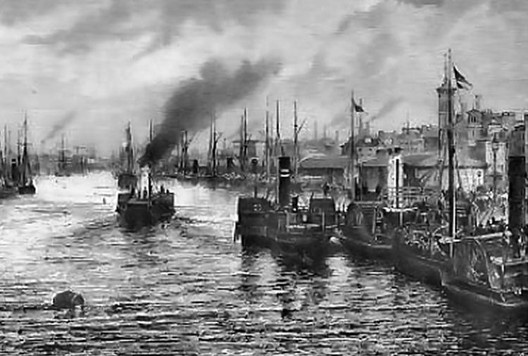 Early steamers on River Clyde, Glasgow