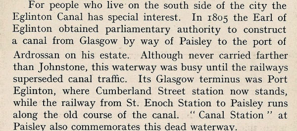 Extract outlining origins of Port Eglinton