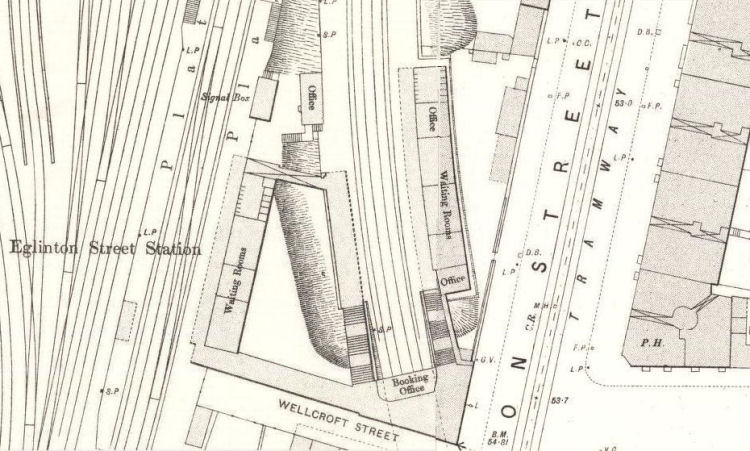 1892 map of Eglinton Street Station, Glasgow
