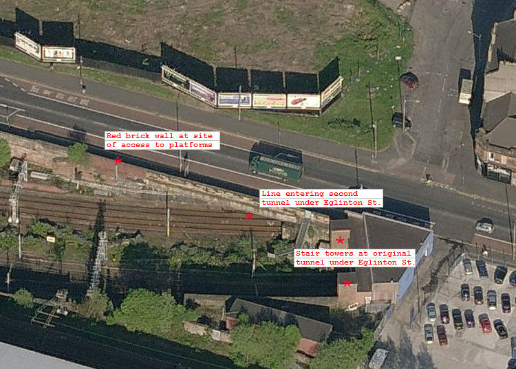 View of remains of Eglinton Street Station from the west