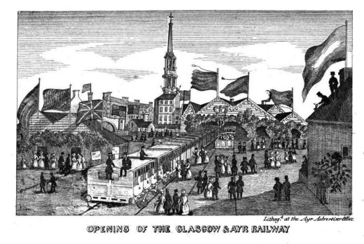 Lithograph of Ayr Station