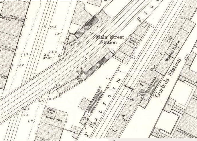 Close-up view of Gorbals Station