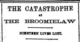 Headline regarding accident on Clyde Street ferry in 1864