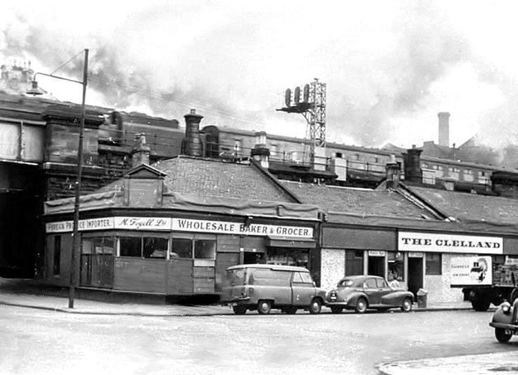 Steam train at Hospital Street at corner with Rutherglen Road