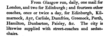 Cutting regarding horse-drawn stagecoaches in Glasgow