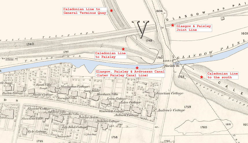 Map of Shields Junction before stations