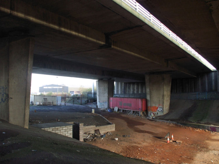 Route to General Terminus Quay under the motorway.