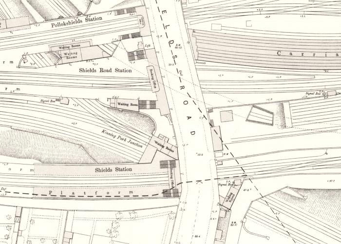 Old map of Shields Road Station