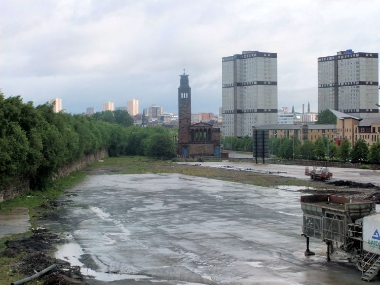 Long view of the site of Southside Station, Glasgow